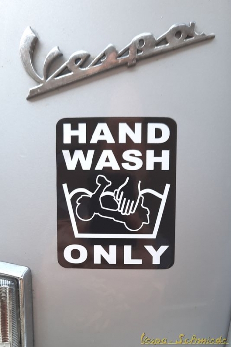 Aufkleber "Hand Wash Only"